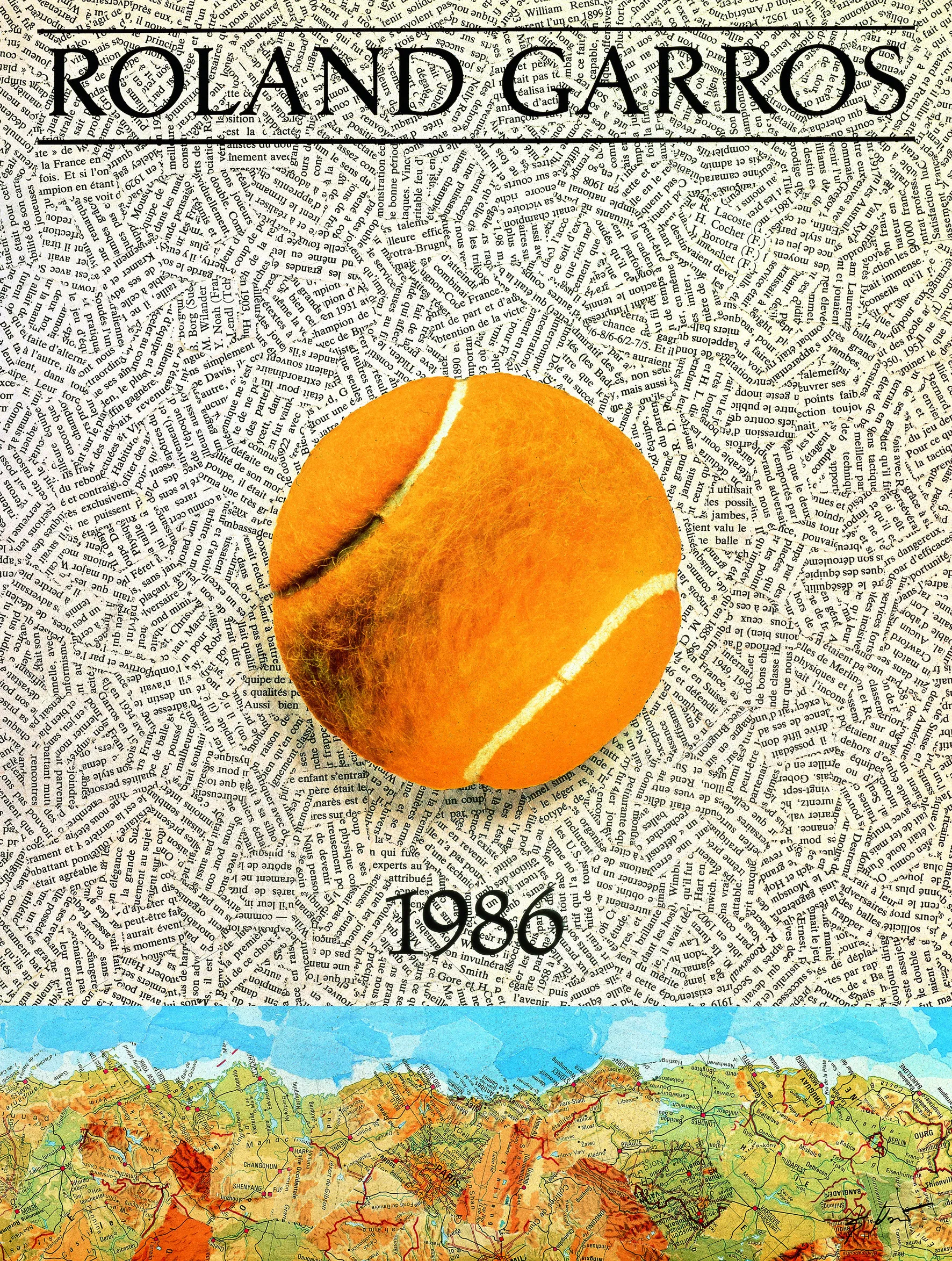 Roland-Garros 1986 poster by Jiří Kolář