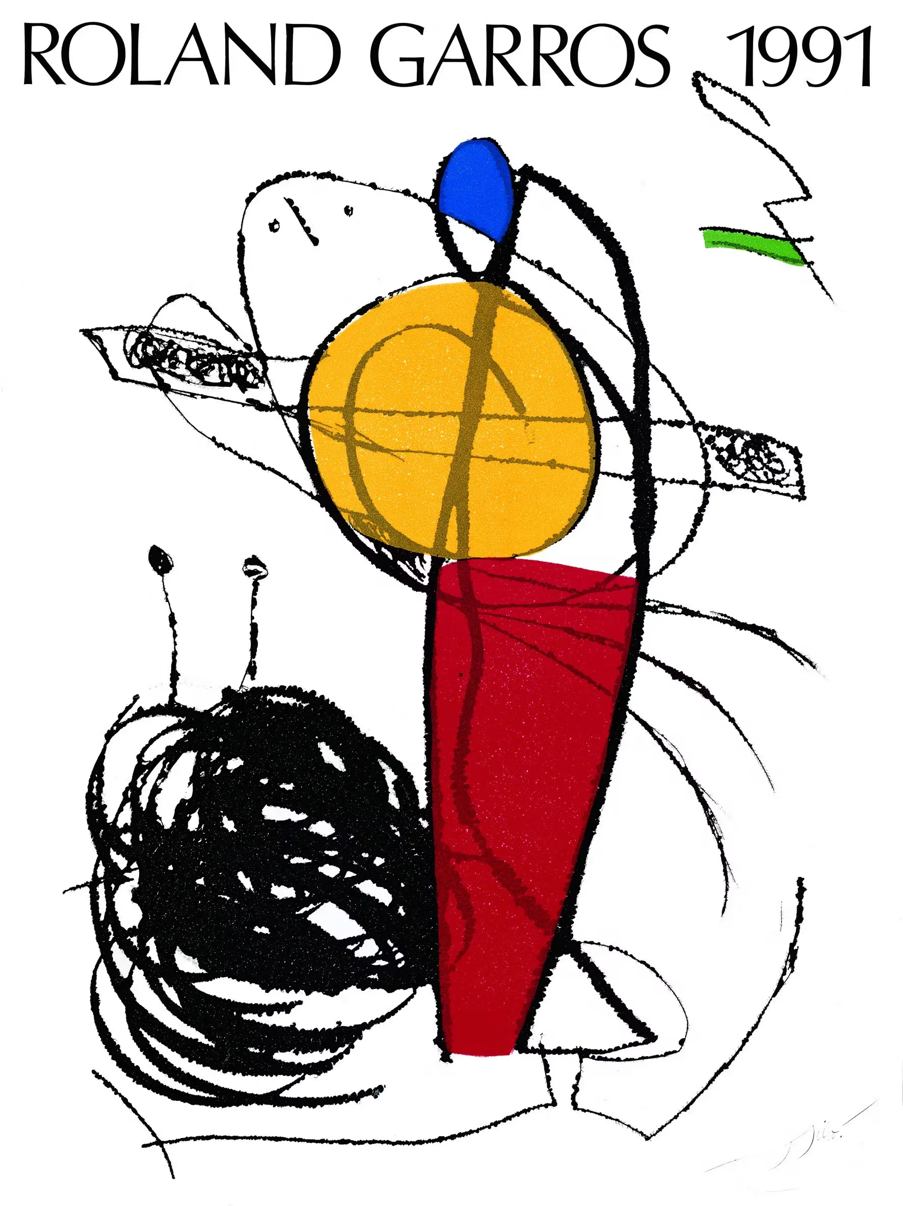 Roland-Garros 1991 poster by Joan Miró