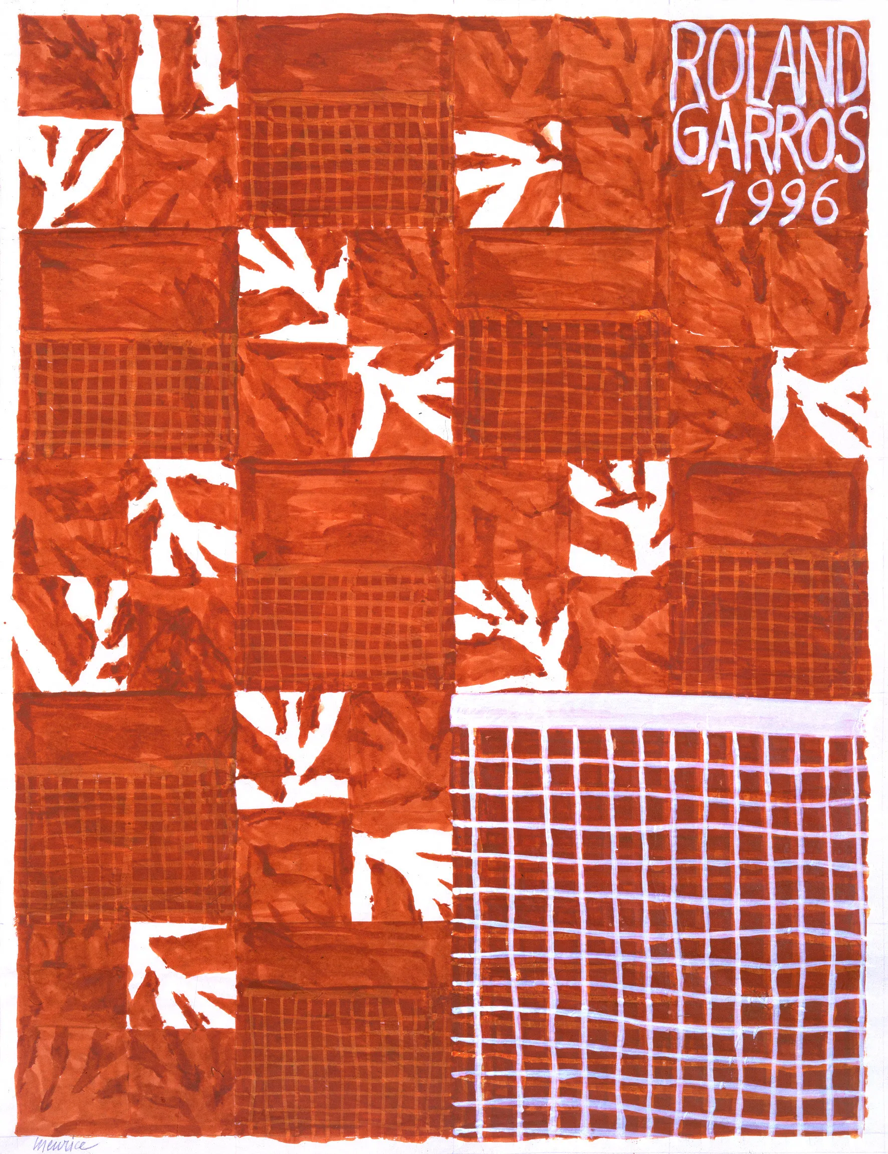 Roland-Garros 1996 poster by Jean-Michel Meurice
