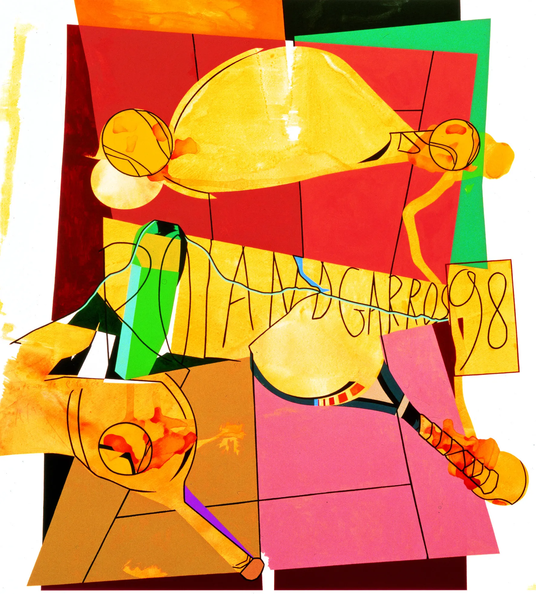Roland-Garros 1998 poster by Hervé Télémaque