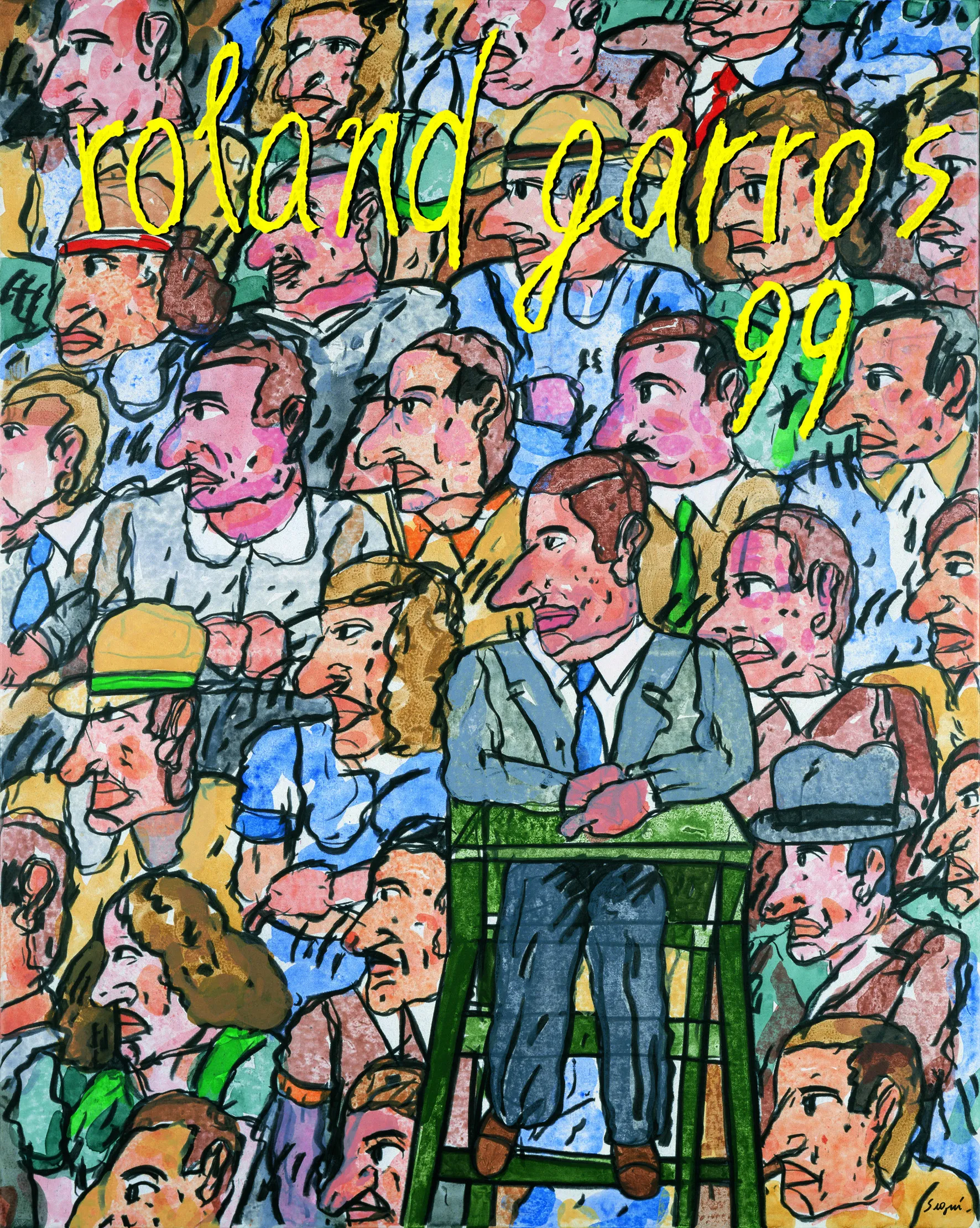 Roland-Garros 1999 poster by Antonio Seguí