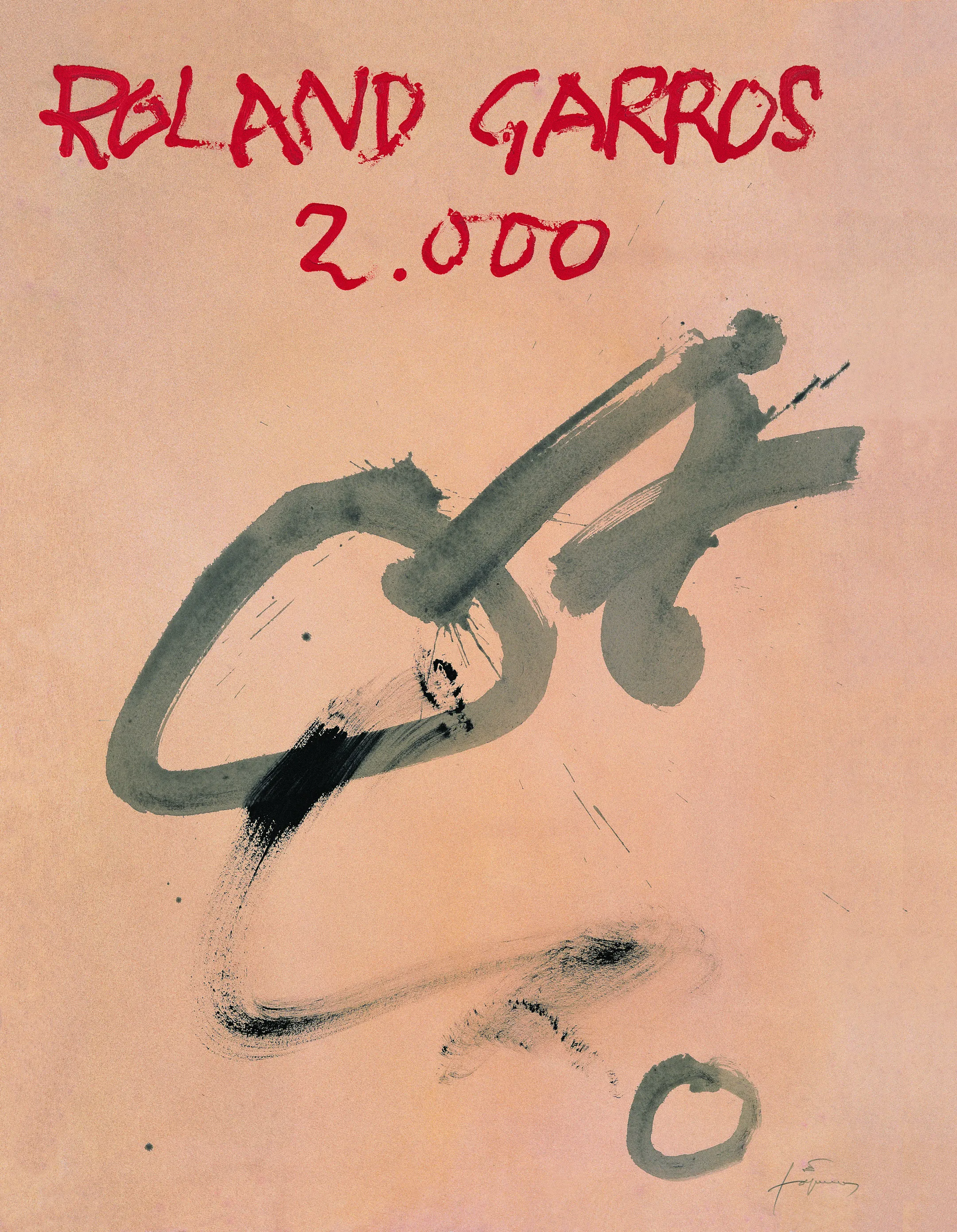 Roland-Garros 2000 poster by Antoni Tàpies